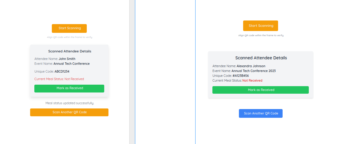 QR scanner page